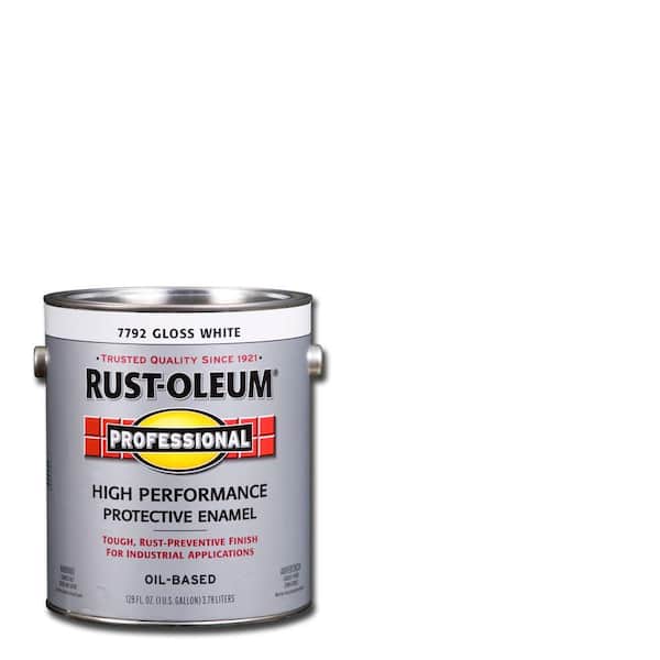 Rust-Oleum Professional 1 gal. High Performance Protective Enamel Gloss  White Oil-Based Interior/Exterior Paint 7792402 - The Home Depot