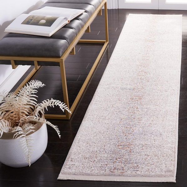 Marmara Beige/Blue Rust Doormat 3 ft. x 4 ft. Abstract Border Area Rug
