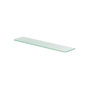 GLASSLINE 23.6 in. x 4.7 in. x 0.31 in. Frosted Glass Decorative Wall Shelf without Brackets