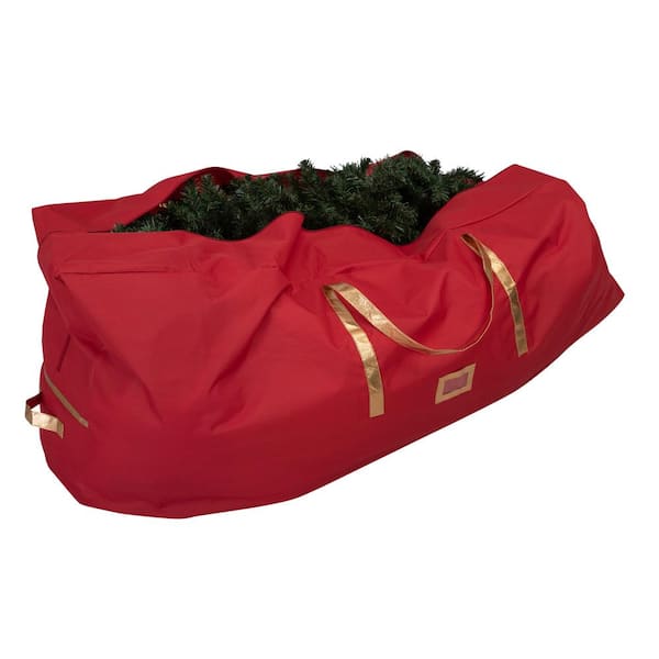 Simplify Heavy-Duty Red Holiday Decor Storage Bag, Holds Trees Up to 9 ft.