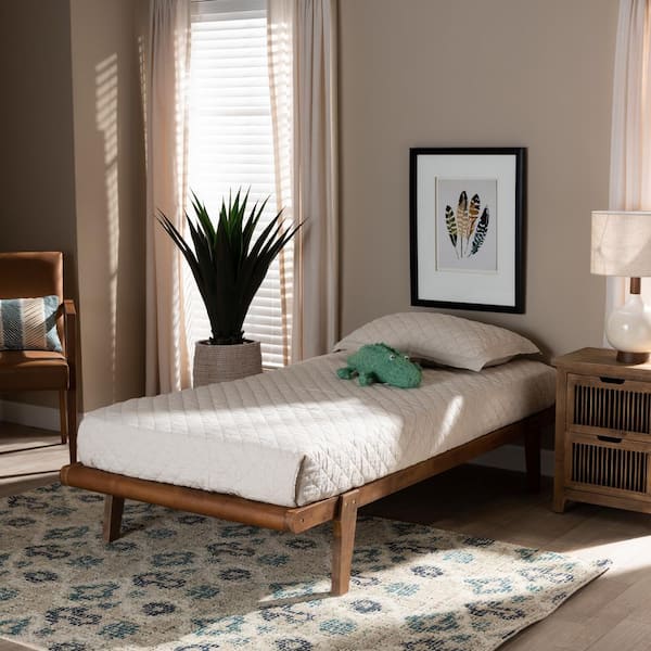Baxton Studio Kaia Brown Twin Bed Frame 183-11177-HD - The Home Depot
