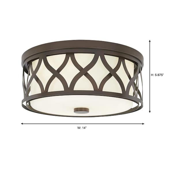 Decor Therapy 14-in Black/Chrome Modern/Contemporary Semi-flush Mount Light