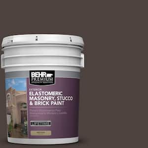 5 gal. #MS-90 Deep Chocolate Elastomeric Masonry, Stucco and Brick Exterior Paint