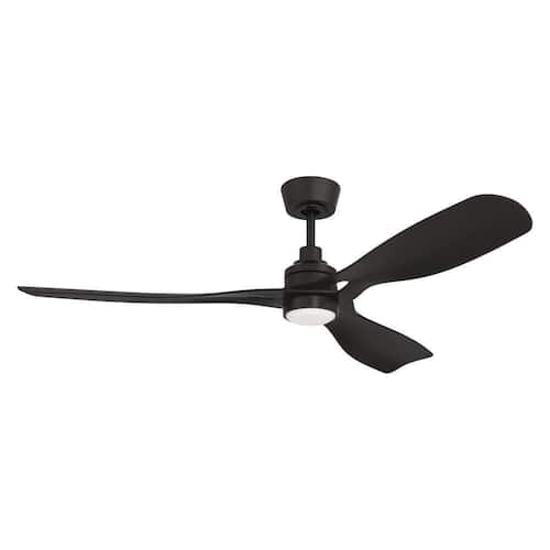 Amigo 52 in. Indoor/Outdoor Flat Black Finish Propeller Ceiling Fan with Wall Control Included for Livingroom or Patio Ceiling Fans Without Lights