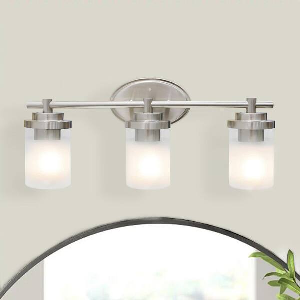 Cedar Hill 3Light Silver Vanity Light 412305 The Home Depot