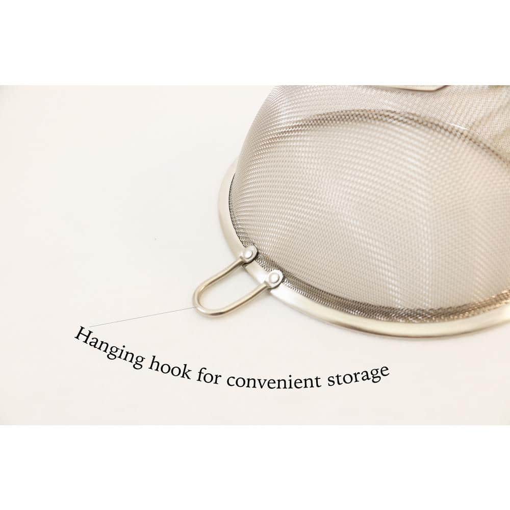 Stainless Steel 9-Inch Strainer with Hanging Hook