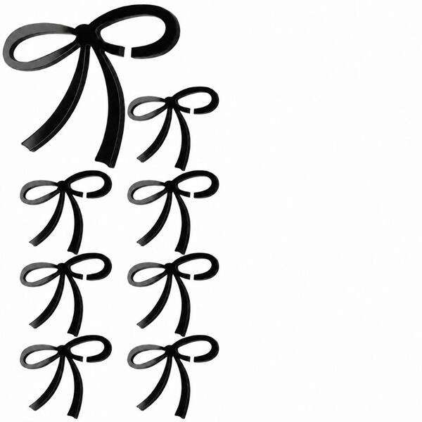 24-Pack Black Bow Acrylic Drink Markers Wine Glass Charms Coquette Party Accessories for Weddings Set