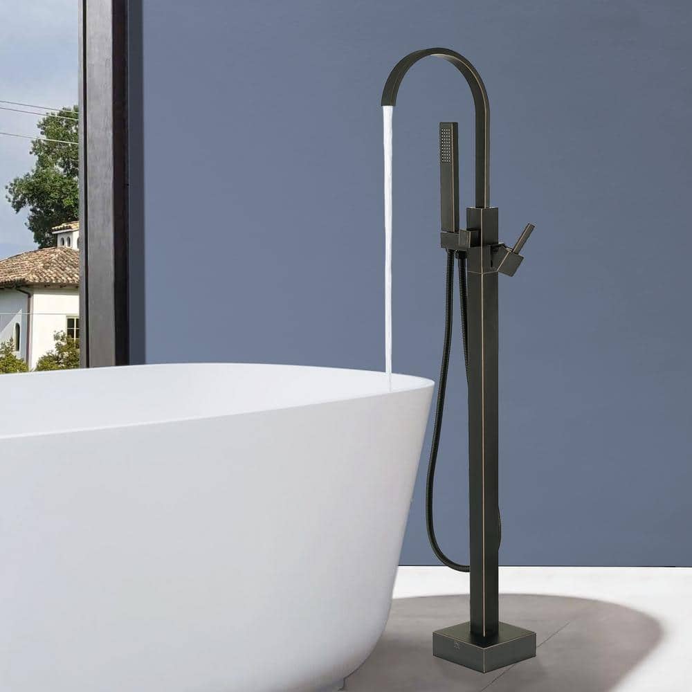 Venetian Bronze Freestanding Tub Faucet with Hand Shower