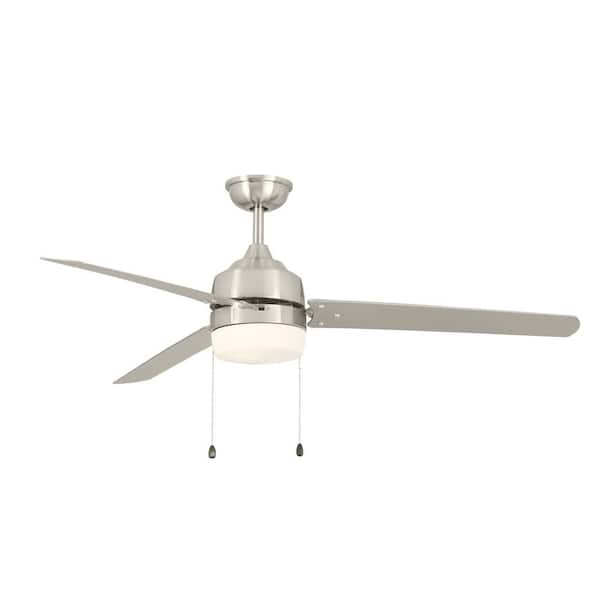 Home Decorators Collection Carrington II 60 in. LED Indoor/Outdoor Brushed Nickel Ceiling Fan with Light