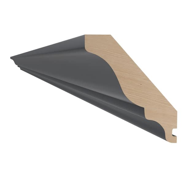 Newport Grayson 96 in. W x 2.325 in. D x 3 in. H Solid Wood Kitchen Cabinet Crown Molding in Deep Onyx