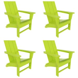 Shoreside Lime Folding Adirondack Chair (Set of 4)