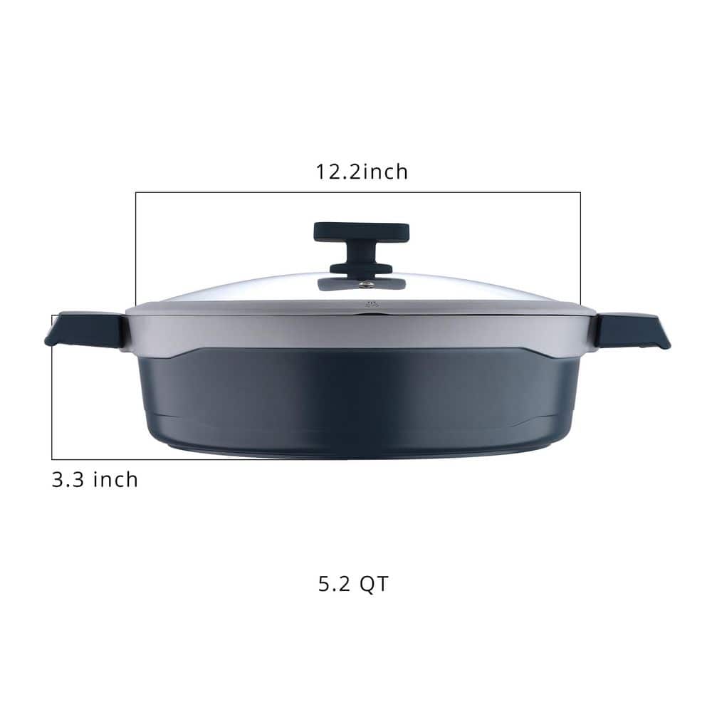14" Non-Stick Aluminum Everyday Pan with Ceramic Coating and Lid