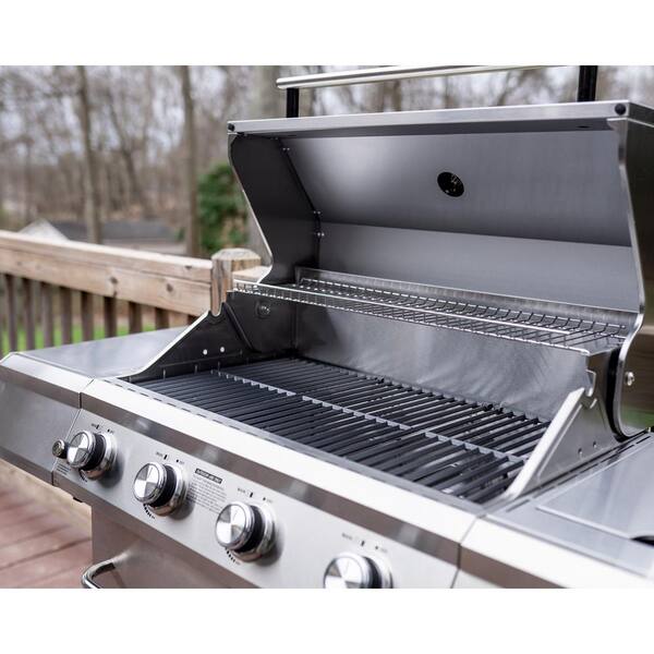 Monument Grills 25392 4-Burner Propane Gas Grill in Stainless Steel with LED Controls and Side Burner - 3