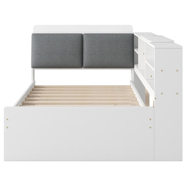 Harper & Bright Designs White Wood Frame Twin Platform Bed