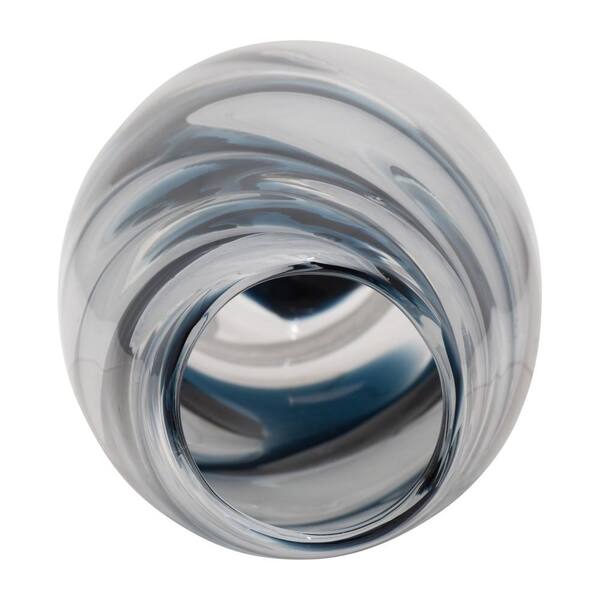 Liv & Skye 17 in. Blue Glass Swirl Decorative Vase 18562-02