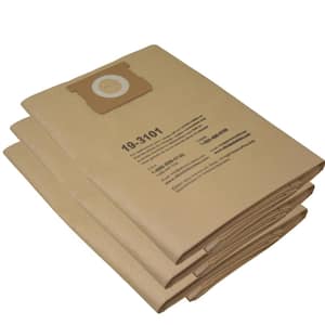 Disposable Filter Dust Bag for 10 Gallon Wet/Dry Vacuum - 3 Pack