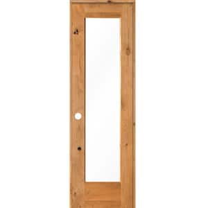 24 in. x 80 in. Rustic Knotty Alder Right-Hand Full-Lite Clear Glass Clear Stain Solid Wood Single Prehung Interior Door