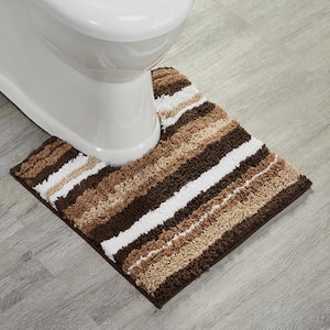 Griffie Collection 20 in. x 20 in. Brown Polyester Contour Bath Rug
