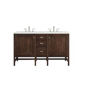 Addison 60 in. W x 23.5 in.D x 35.5 in.H Double Bath Vanity in Mid Century Acacia w/Quartz Top in Eternal Jasmine Pearl