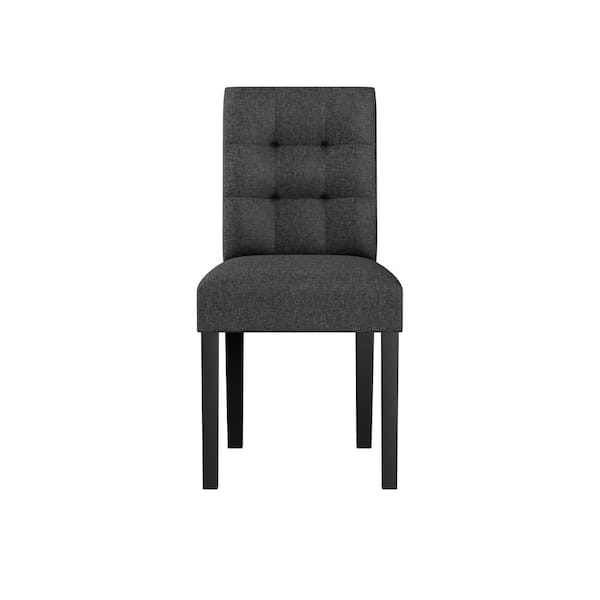 Wordt erger Extremisten heroïsch Handy Living Schmitz Charcoal Black and Tan Textured Fabric Lace-Tufted  Parsons Chairs (Set of 4) A167338 - The Home Depot