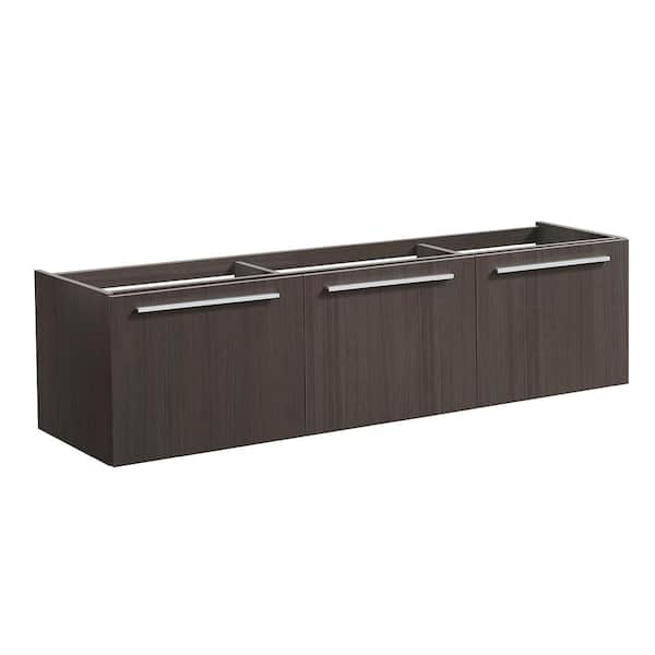 Fresca Vista 60 in. Modern Wall Hung Bath Vanity Cabinet Only in Gray Oak