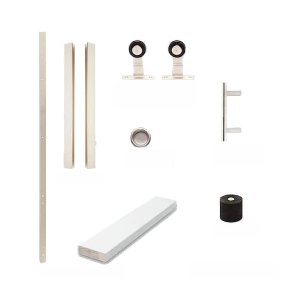 JELD-WEN 72 in. DesignGlide Matte Black Soft-Close Barn Door Sliding Door Hardware Kit