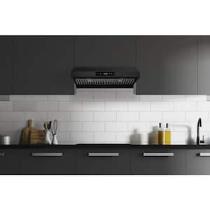36 in. Ducted Under Cabinet Range Hood with 3-Way Venting Changeable LED Powerful Suction in Matte Black
