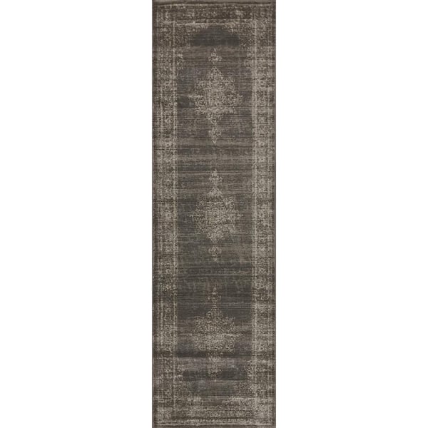 Colosseo Light Brown 2 ft. x 8 ft. Traditional Oriental Medallion Area Rug