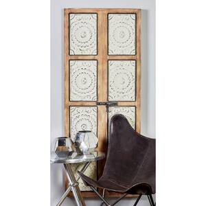 66 in. x 27 in. Farmhouse Brown Wood and Metal decorative Wall Panel