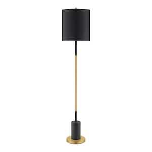 Ashton 60 in. Black with Gold Floor Lamp with Accents Base