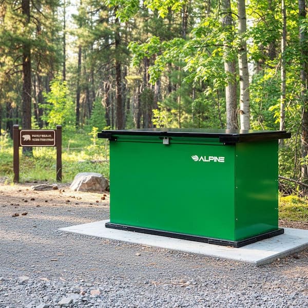 197 Gal. Green Steel Bear Resistant Certified Outdoor Trash Can Storage Bin with Locking Lid