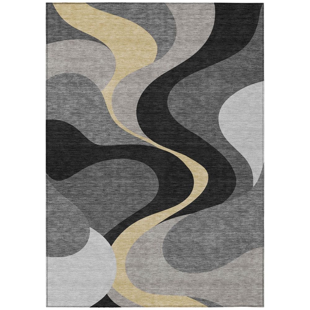 Chantille Machine Washable Indoor/Outdoor Abstract ACN3099 Graphite 5 ft. x 7 ft. 6 in. Area Rug price history on PriceWatchPro