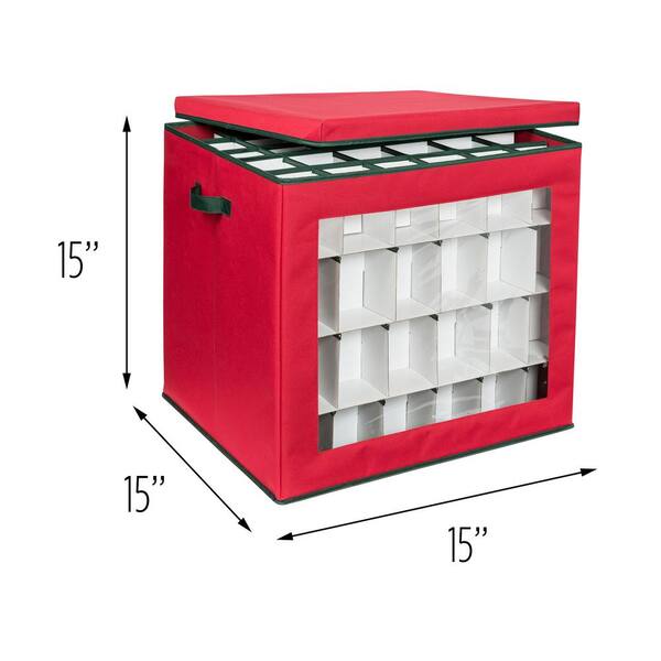 Christmas Ornament Storage - Ultimate Ornament Box - SOLID RED TOP & BOTTOM