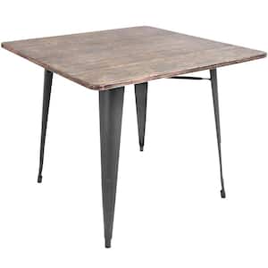 Oregon 36 in. Grey and Brown Square Dining Table