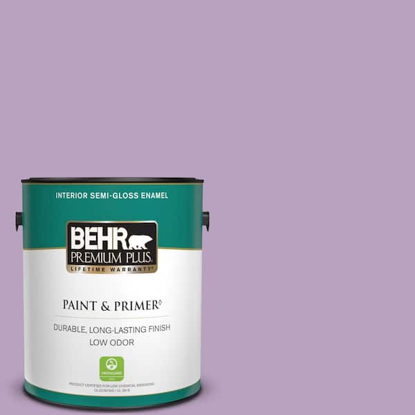 BEHR PREMIUM PLUS 1 gal. #660D-4 Lilac Rose Semi-Gloss Enamel Low Odor Interior Paint & Primer