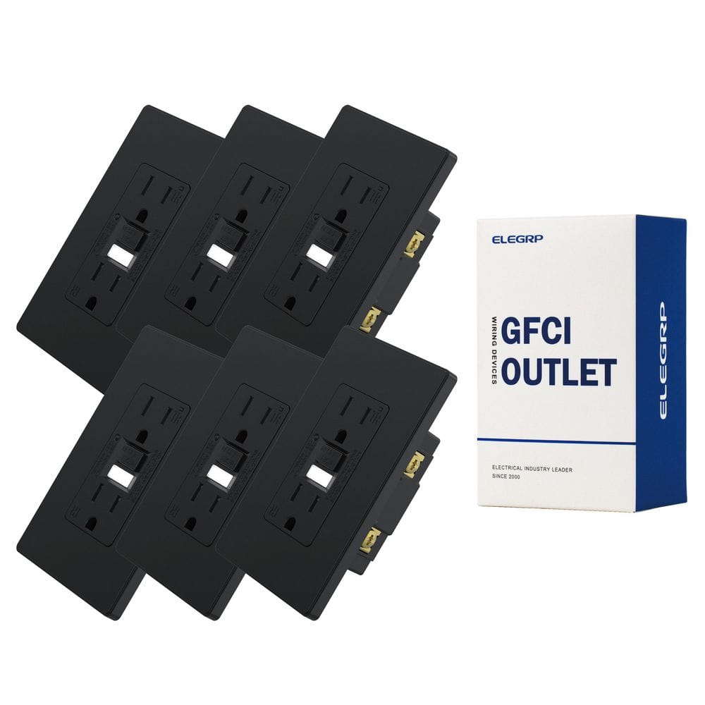 15 AMP 125V Duplex Tamper Resistant Self-Test GFCI Outlet with Night Light w/Screwless Wall Plate UL Listed BLK (6-Pack) price history on PriceWatchPro
