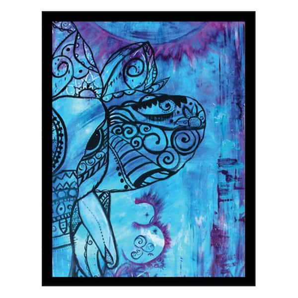 VENICE BEACH Collections Wahl Sunset on Ganesh Abstract Design-Blues Framed Print by Sarah Wahl 1 Piece Framed Graphic Print 18 in. x 14 in.
