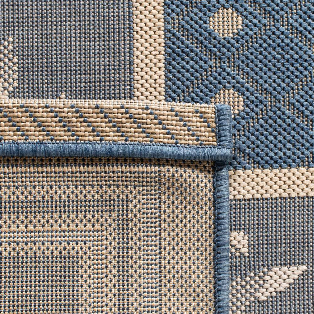 Blue Rectangular Synthetic Floral Outdoor Area Rug