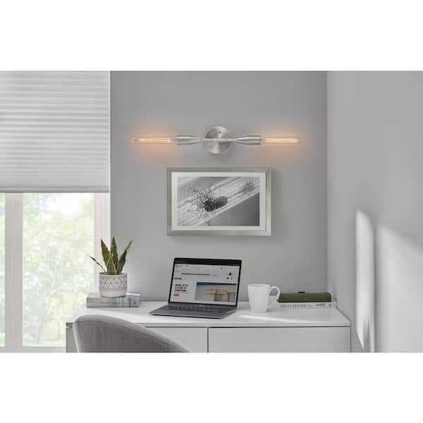 Home Decorators Collection Ansel 2LT Convertible Sconce brushed nickel finished frame