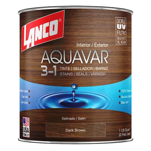 Aquavar 1 qt. Dark Brown Satin Water Based Interior Exterior