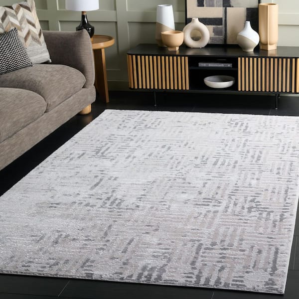 Slate 5 ft. x 8 ft. Light Gray/Gray Abstract Modern Area Rug