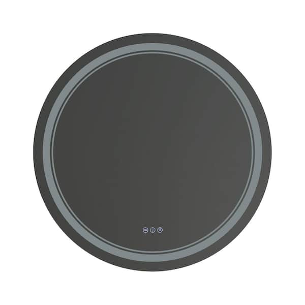 Unbranded 32 in. x32 in. Modern Simple Round Silver Frameless Decorative Mirror