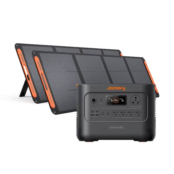 Jackery 3600W/7200W Peak Push Button Start Solar Generator 3000 v2 w/2 200W Solar Panels, Essential Home Backup