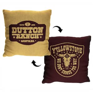 Yellowstone Dutton Ranch Badge Double Sided Jacquard Pillow