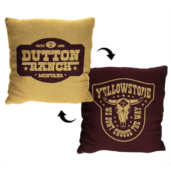 THE NORTHWEST GROUP Yellowstone Dutton Ranch Badge Double Sided Jacquard Pillow