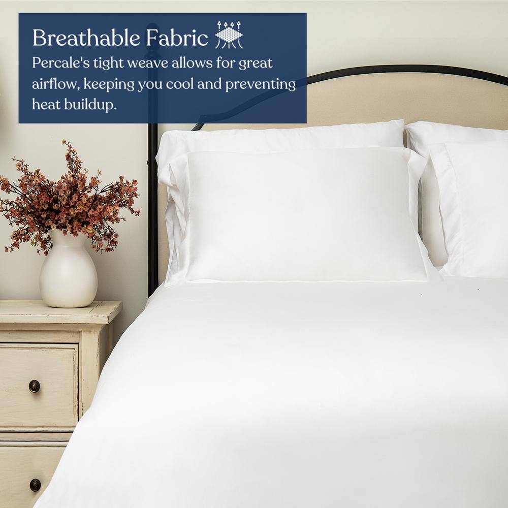 Twin White Organic Cotton Percale Sheet Set