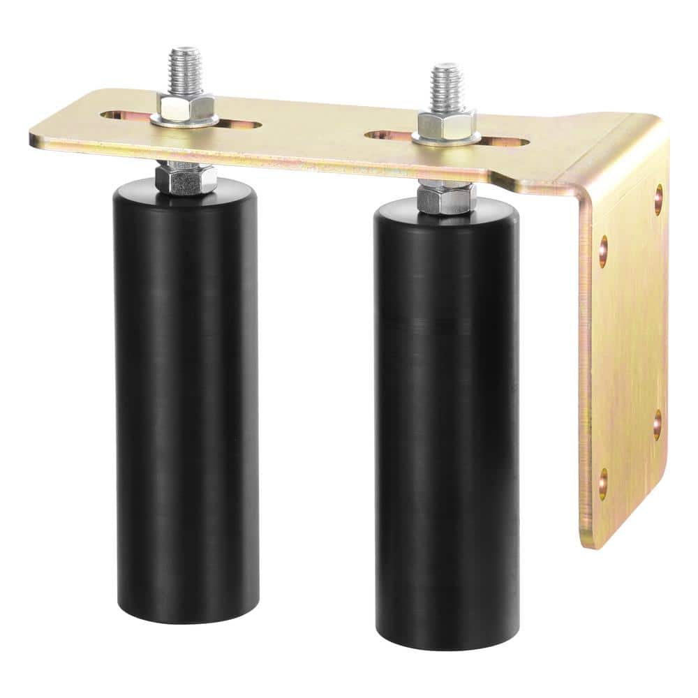 Black Steel Sliding Gate Kit with Dual Nylon Rollers