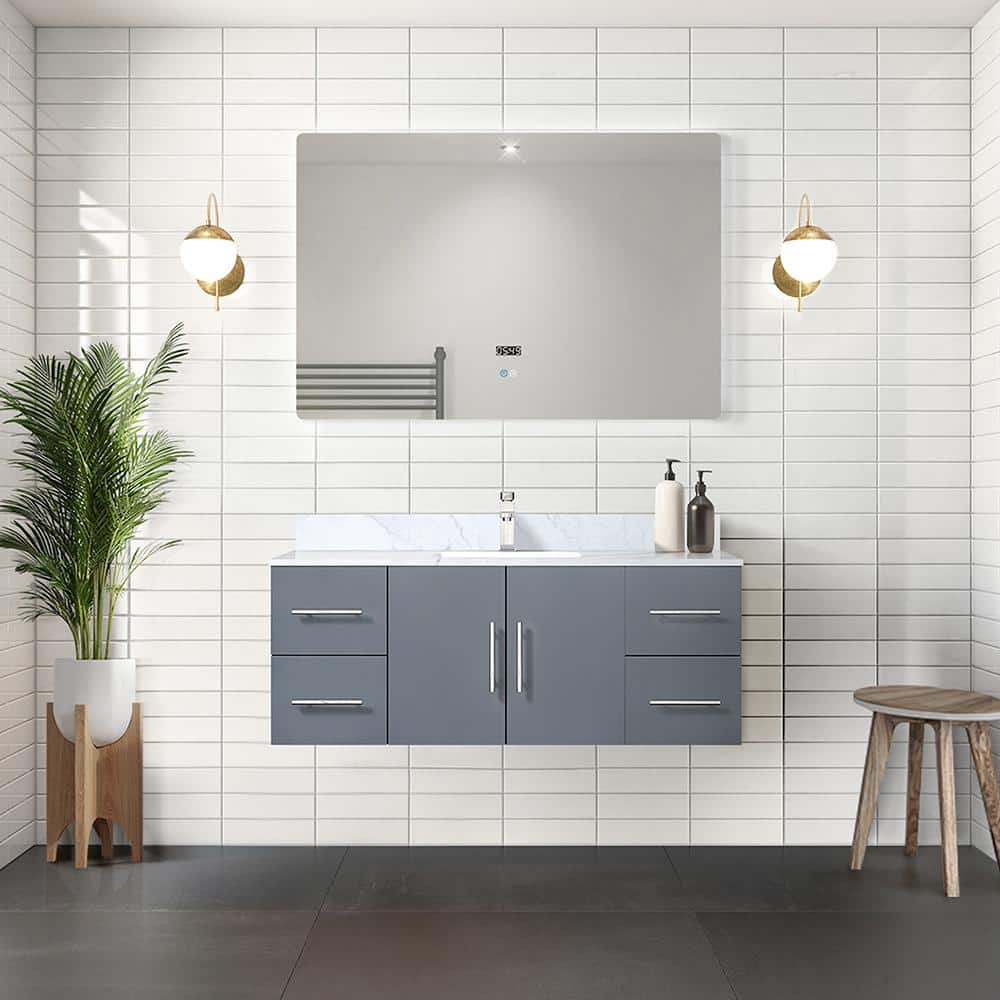 Geneva 48" Dark Gray Wall-Mount Vanity Cabinet