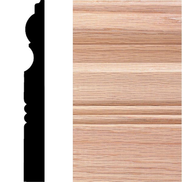 3/4 in. x 6-1/2 in. x 8 ft. Oak Wood Victorian Baseboard Moulding