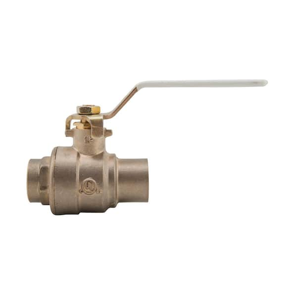 Photo 1 of 1/2 in. x 1.75 in. Brass Sweat x Sweat Full Port Solder Ball Valve